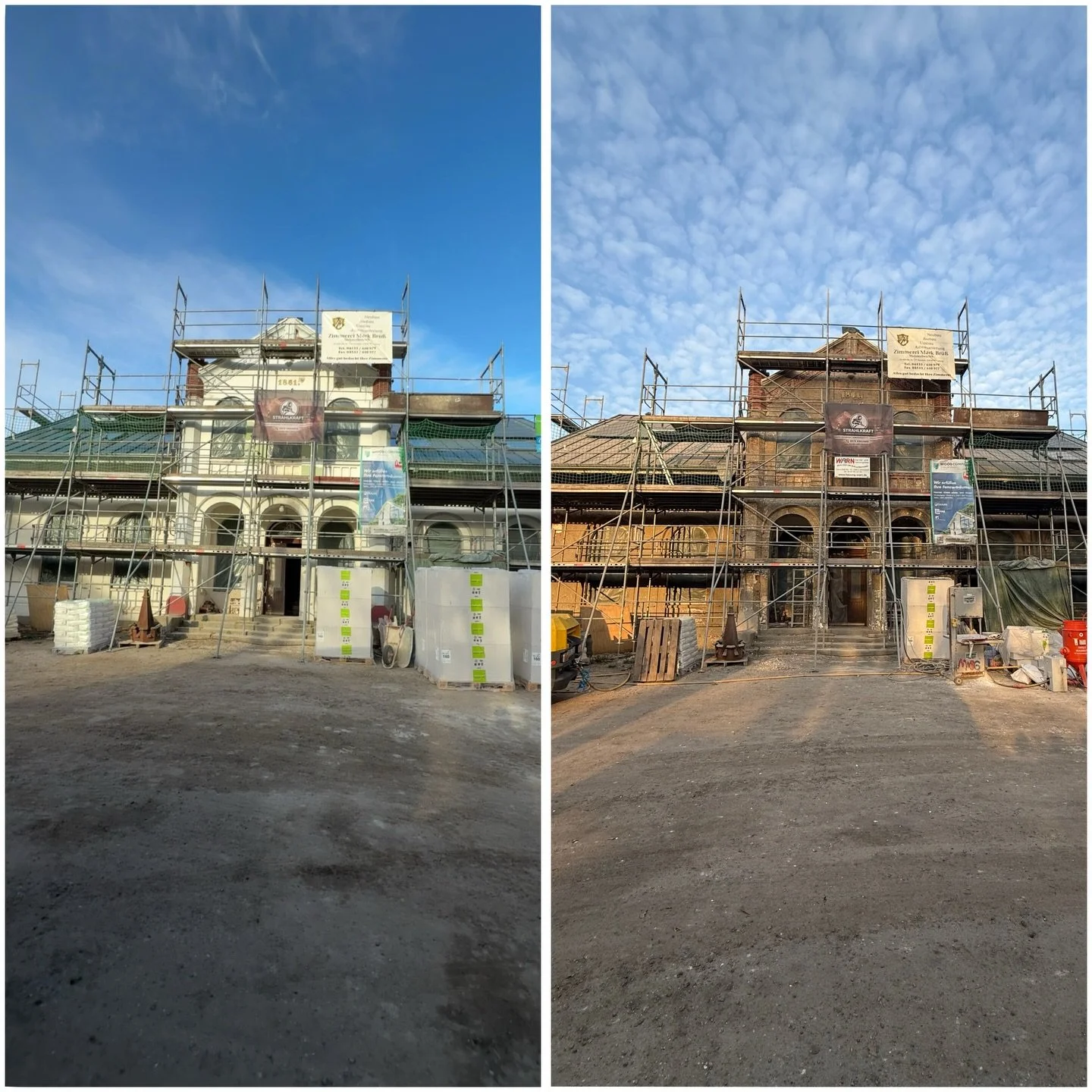 Geb&auml;ude von 1861:

Bei diesem Objekt haben wir die alte Farbschicht schonend entfernt. Genau das ist der gro&szlig;e Vorteil vom professionellen Sandstrahlen: 
👉 Farbe runter, Substanz bleibt erhalten

Durch das Freilegen der Oberfl&auml;che wi