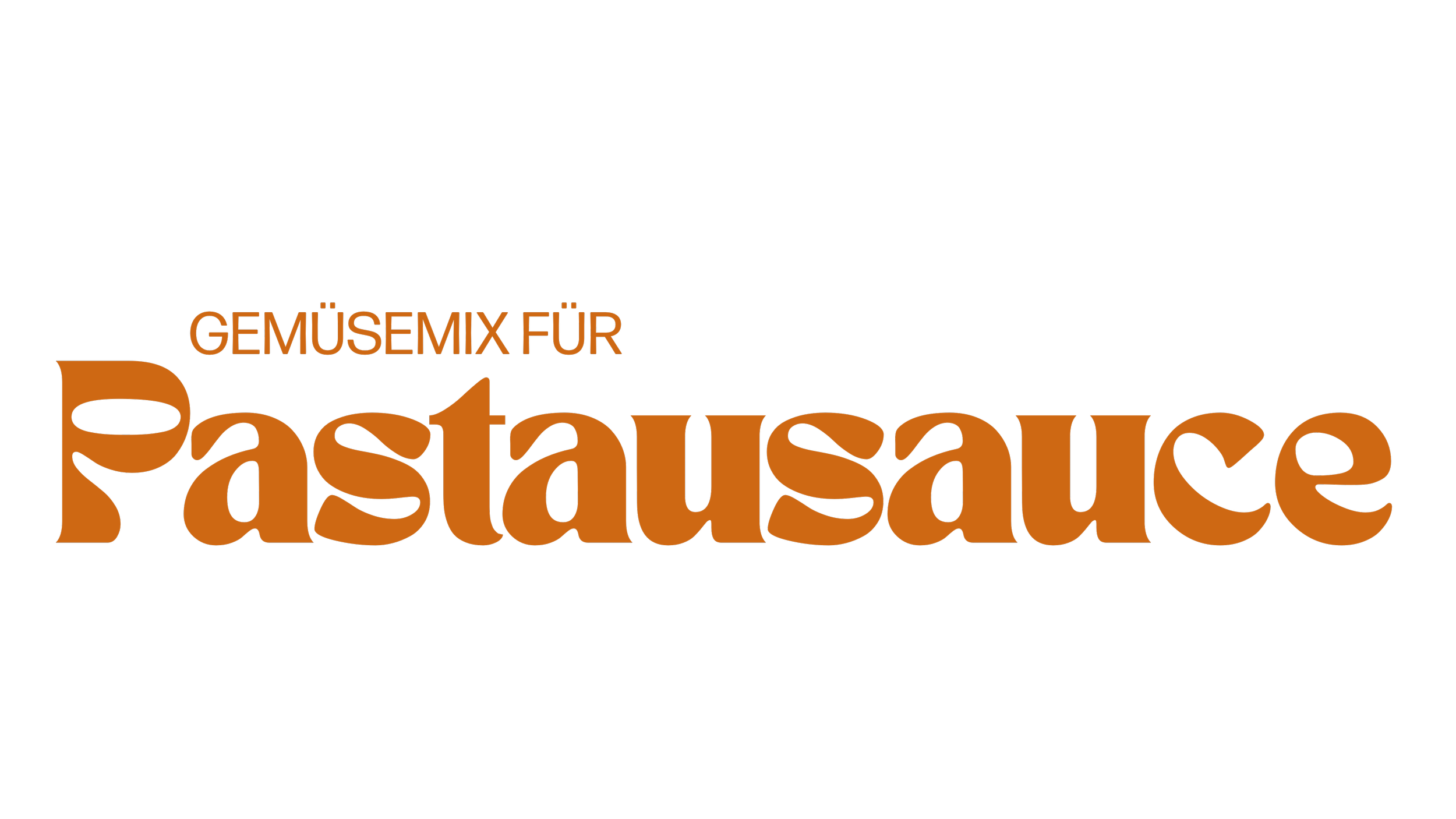 Soulsa Schriftzug im Corporate Design der Marke. Gemüsemix für Pastasauce