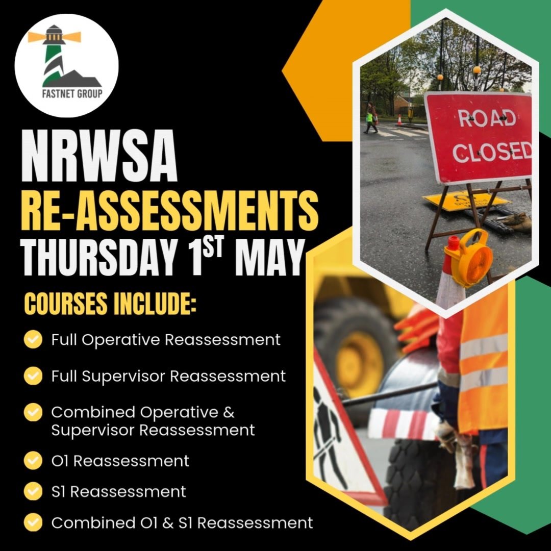 ‼️🚨ANNOUNCEMENT🚨‼️
Fastnet Group are running NRSWA Reassessments on Thursday 1st May
Including: Full Operative Reassessment🟨, Full Supervisor Reassessment🟦, Combined Operative & Supervisor Reassessment⬜️, O1 Reassessment🟨, S1 Reassessment🟦,