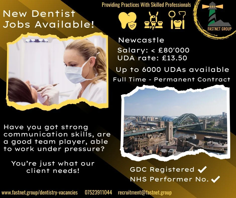 β¨ We’re hiring in Newcastle! β¨
Join a modern, supportive dental practice as a qualified Dentist and take your career to the next level.
π° Up to £80,000 per year
π £13.50 per UDA
π¦· 6,000 UDAs available
π
Full-time, permanent con