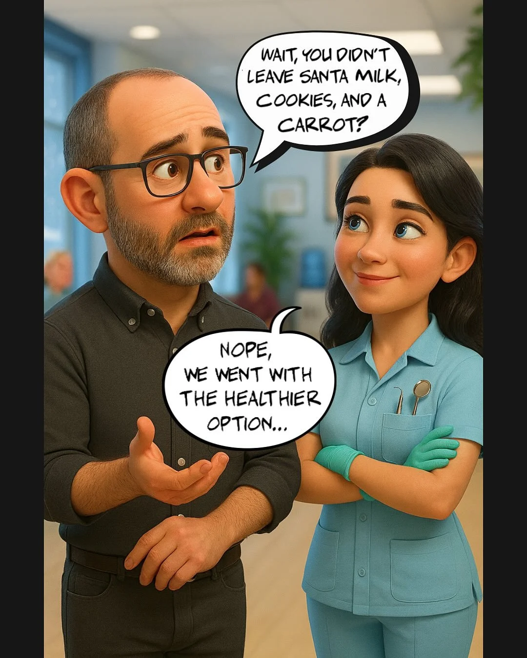 This Christmas, Santa&rsquo;s not getting cookies&hellip;
He&rsquo;s getting mouthwash, floss, toothpaste and a polite note from our dental professionals instead 🤣🦷🎅🏼
Healthy Smiles This Holiday! 

We&rsquo;re chatting with Dental Pro&rsquo;s all