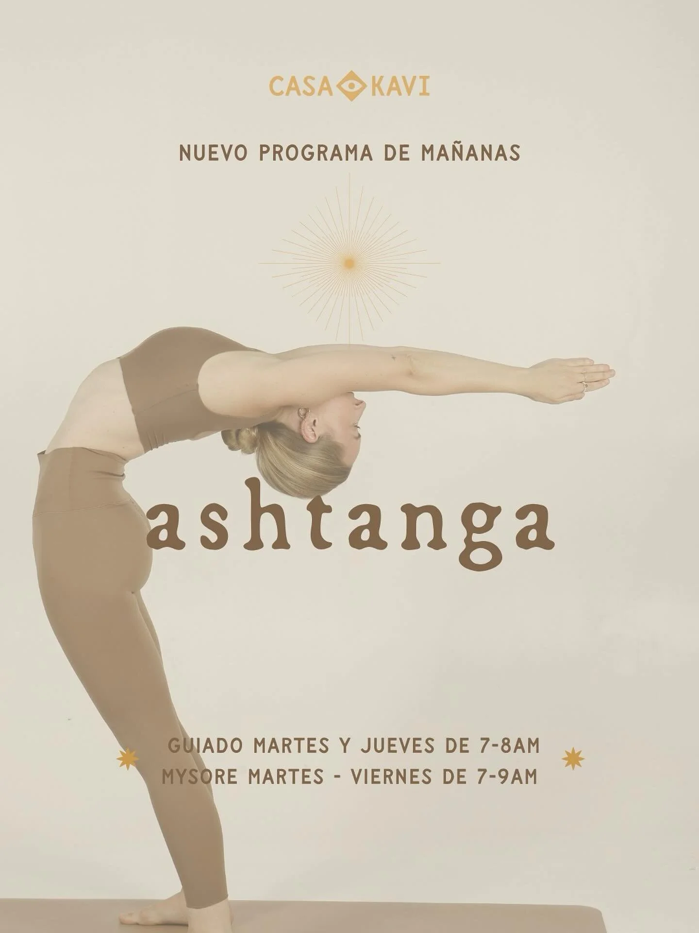 ☀️Nuevo Programa de Ma&ntilde;anas en Casa Kavi ☀️
Comienza tus d&iacute;as con prop&oacute;sito y energ&iacute;a. @lauraivarsyoga gu&iacute;a nuestro nuevo espacio matutino de Ashtanga Yoga, de martes a viernes de 7 a 9 am 🧘&zwj;♀️

Una pr&aacute;c