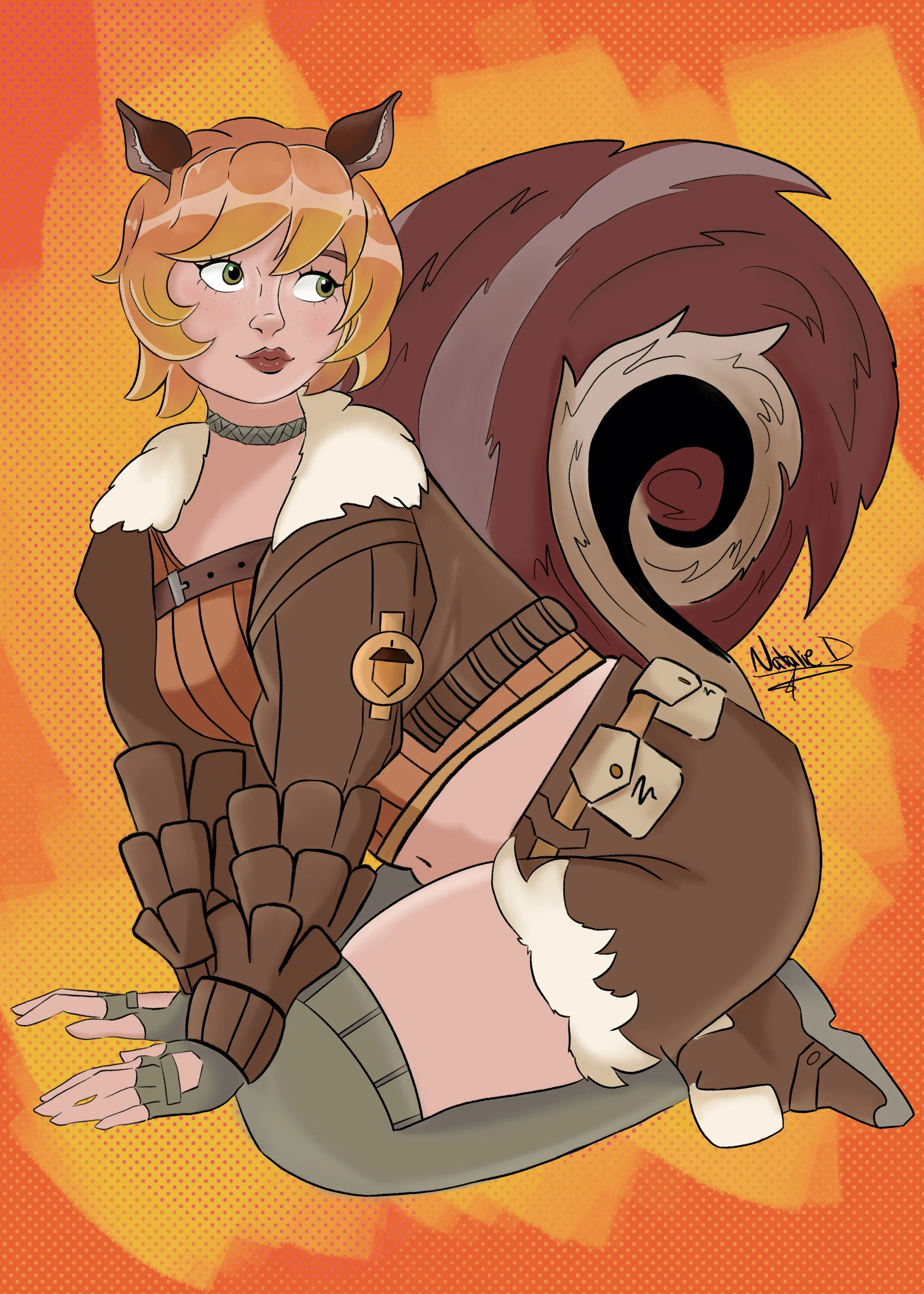 Squirrel Girl Illustration; Procreate