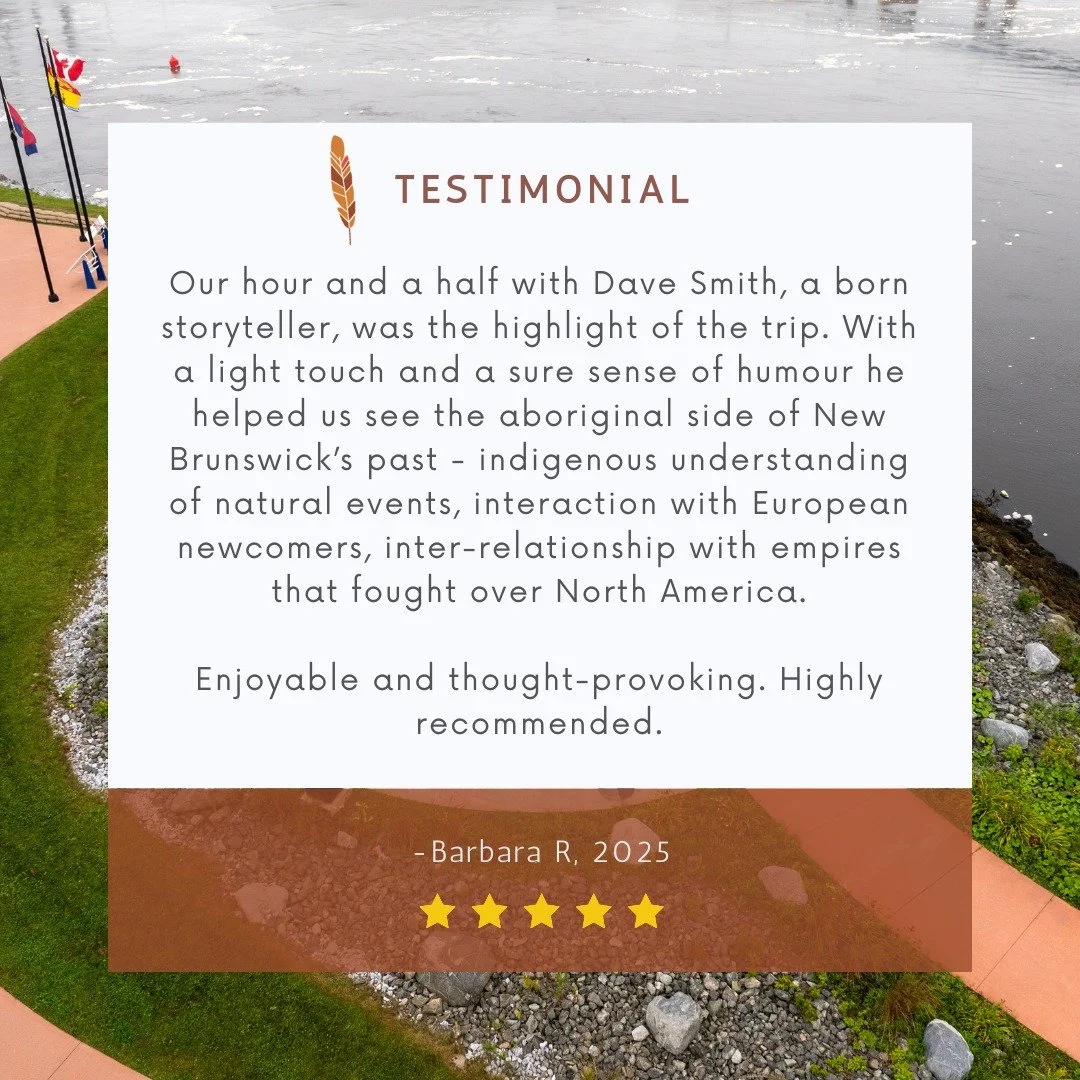 Such kind words from a recent guest! We love hearing what our visitors have to say 🧡🧡

#testimonial #firstnationsstorytellers #indigenoustourism #discoversj #explorenb