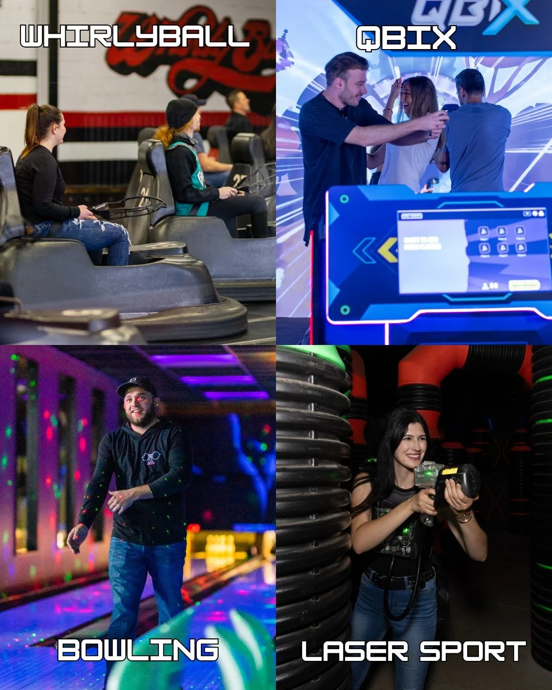 4 attractions - Something for everyone! Come experience WhirlyBall for yourself today! #indooractivities #gaming #whirlyball #cleveland #WhirlyBall #ohio #teambuilding #clevelandsports #clevelandohio