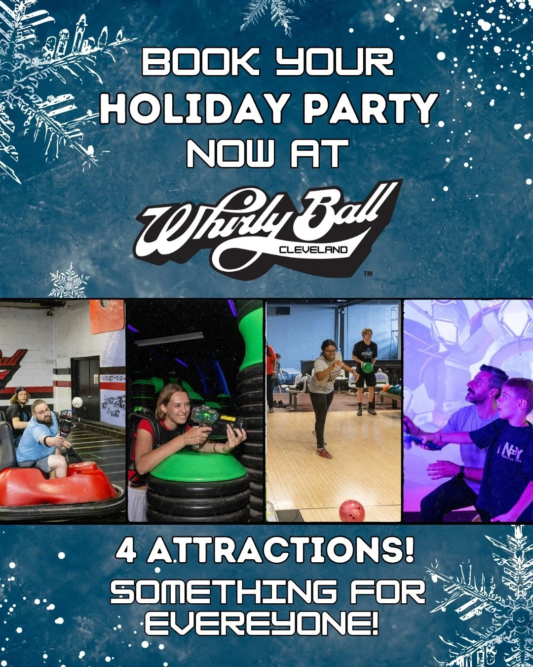 December is already starting to book up at WhirlyBall! Call today to secure your spot for the most unique holiday party in Cleveland! #cleveland #ohio #holidayparties #corporate #gaming #indooractivities #clevelandohio