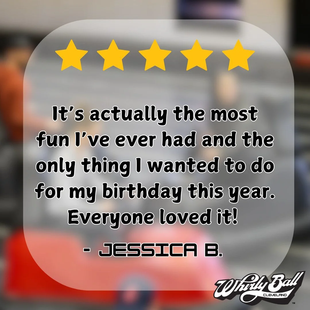 We LOVE birthdays at WhirlyBall! Call today and reserve the most unique party in Cleveland! #ohio #cleveland #clevelandsports #teambuilding #clevelandohio #indooractivities #WhirlyBall