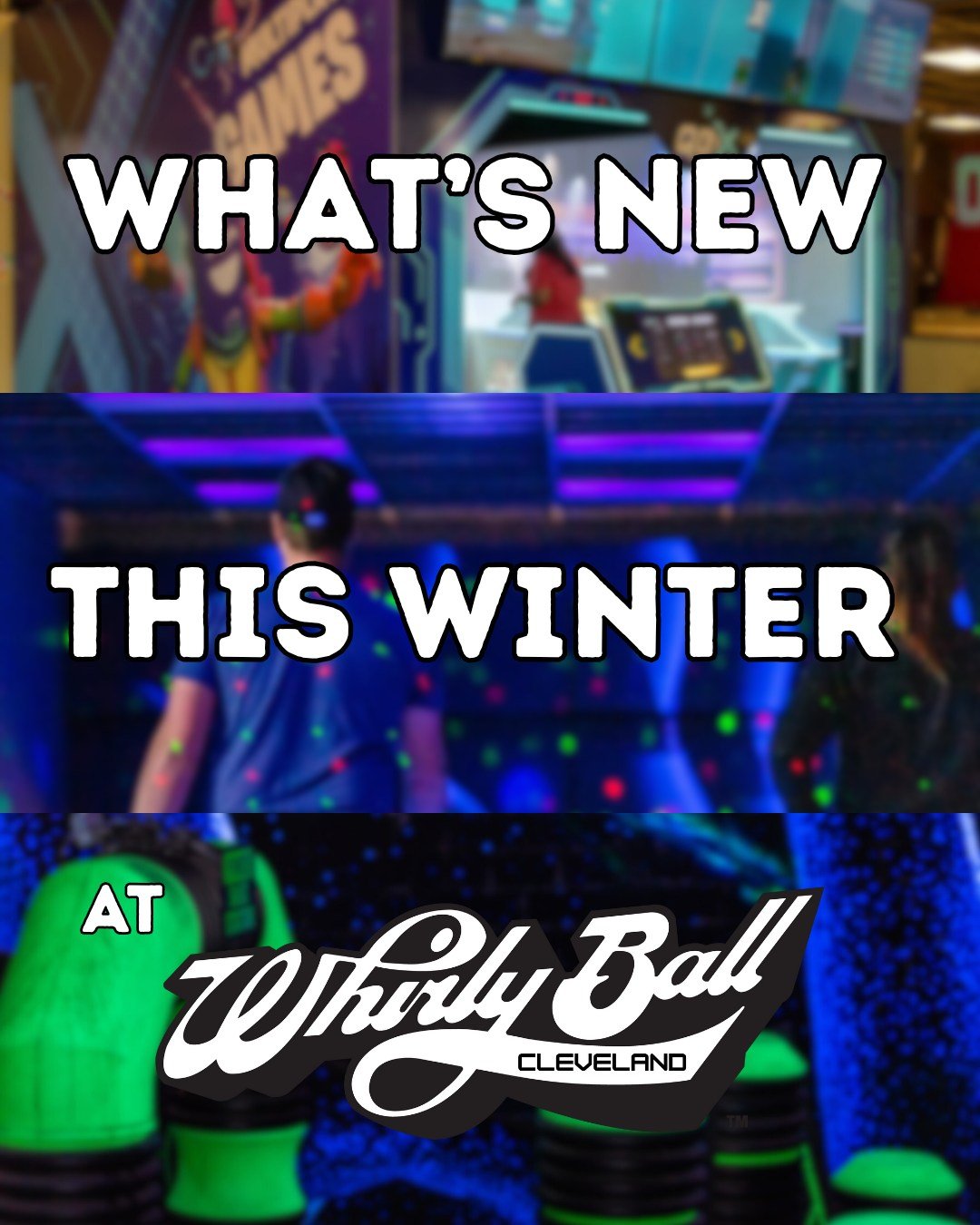 NEW THIS WINTER AT WHIRLYBALL CLEVELAND! We are excited to have three new offerings here at WBCle this winter! If you've already booked your holiday party, call to ask about adding these on! If you HAVEN'T booked you party yet, call soon as December 