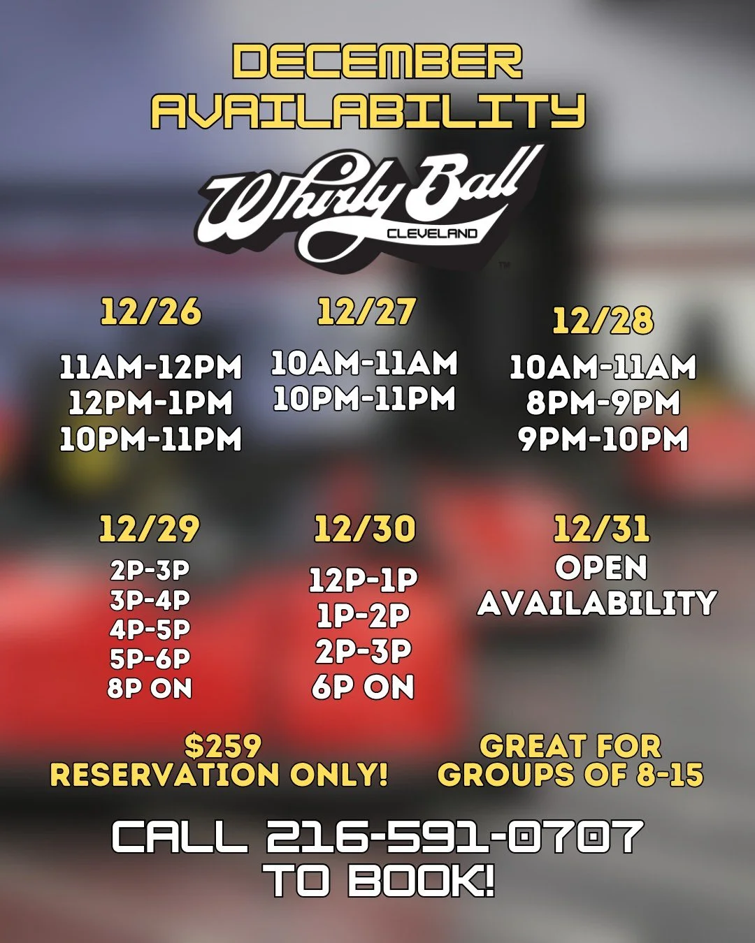 Need something fun to do with folks these next few days? We work great for large groups of 8-15 (or more!). Call today to book! #indooractivities #clevelandsports #familyactivities #ohio #whirlyball #gaming #clevelandohio #thingstodoincleveland #clev