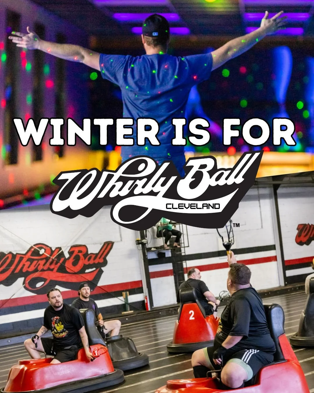 WINTER IS FOR getting together with friends and family and having a memorable and one-of-a-kind experience! Book an event online at the link in our bio or call to reserve a date today! #cleveland #gaming #WhirlyBall #ohio #indooractivities #thingstod