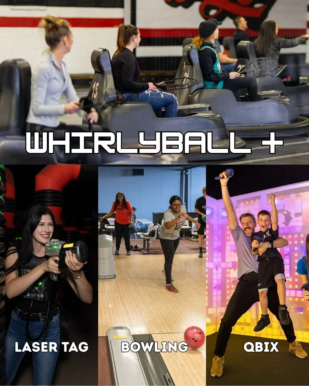 CHOOSE YOUR ADVENTURE! Book the ultimate package deal by scheduling one hour of WhirlyBall and then one of our other attractions! We are the most unique option for groups of 8-15 guests and we are sure folk will leave with a smile on their face! #tea