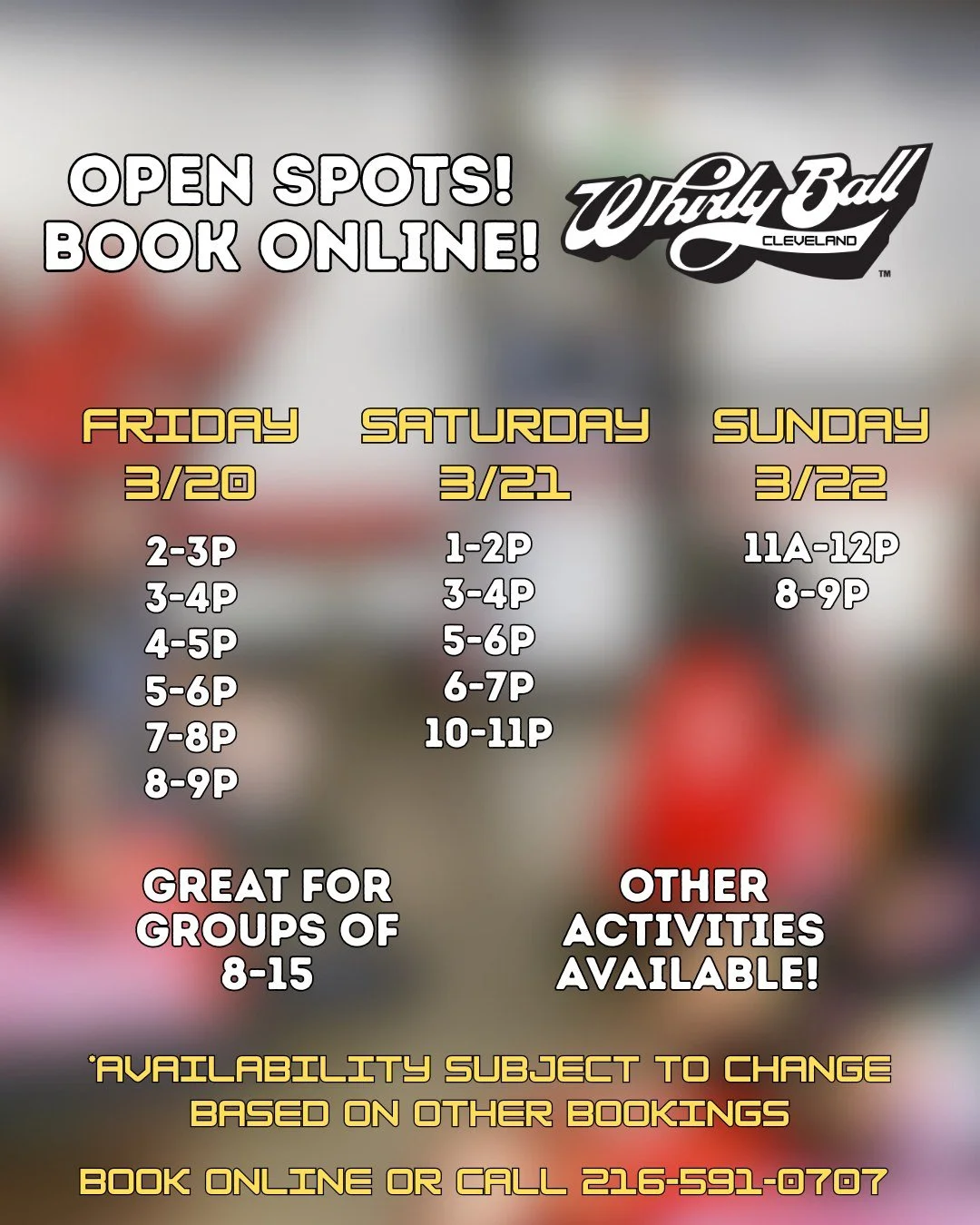 All the best weekend plans include #WhirlyBall! Call to book or book online at the link in our bio today! We still have a few spots left this weekend! #cleveland #clevelandohio #familyactivities #clevelandsports #ohio #gaming #indooractivities #thing