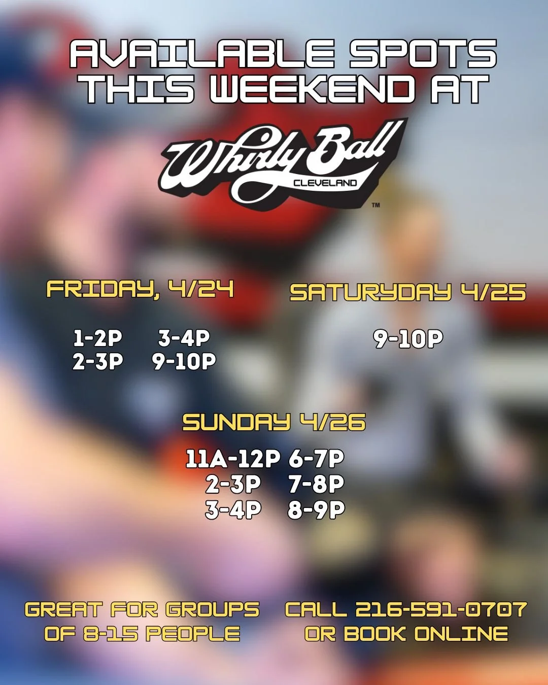 Saturday is nearly sold out, but we still have some spots on Friday and Sunday! Call to book or book online!