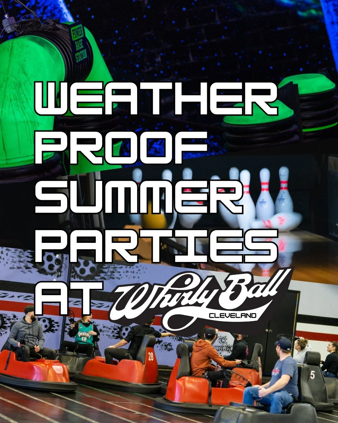 Summer is in FULL SWING! Take a break from the heat and enjoy one of our four indoor activities this summer! Perfect for team building, birthday parties, or family gatherings! Call to book or book online at the link below today!

https://whirlyballcl