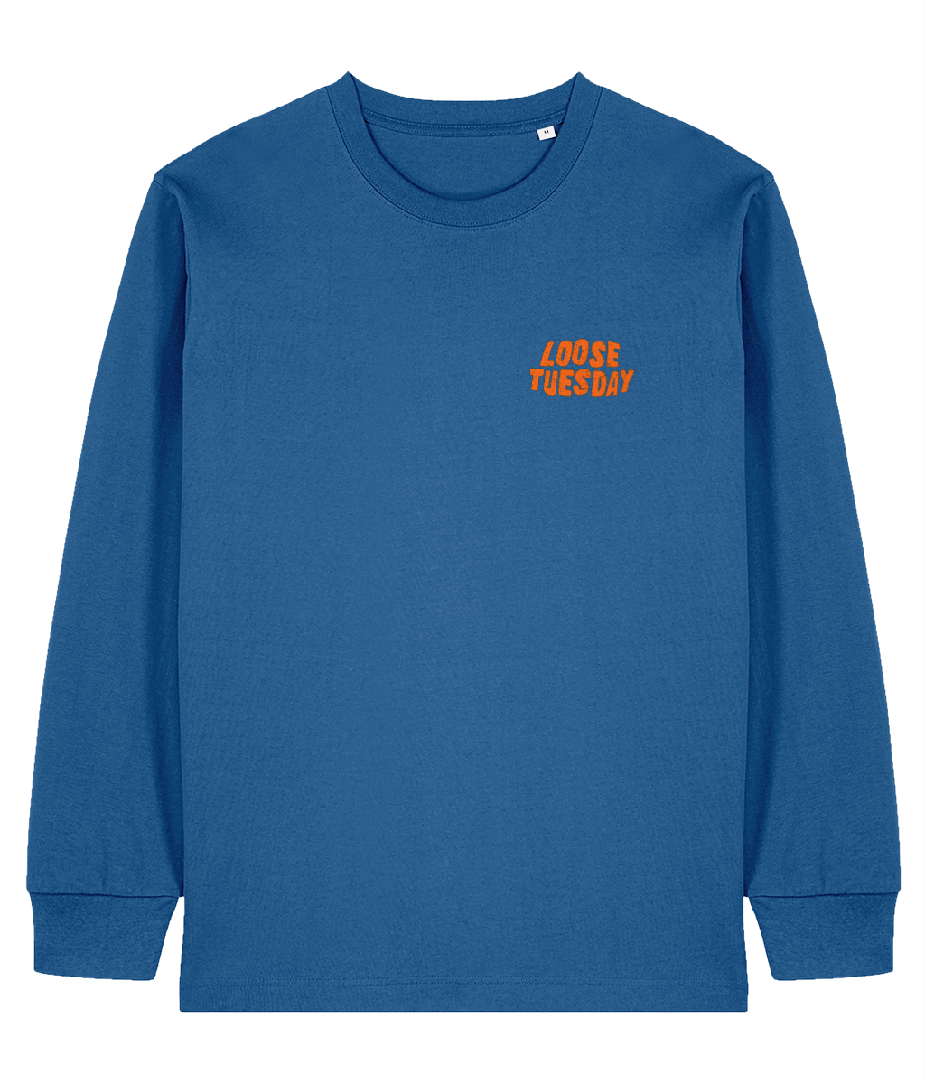 Checkerboard Long Sleeve T-Shirt - Mindful Blue