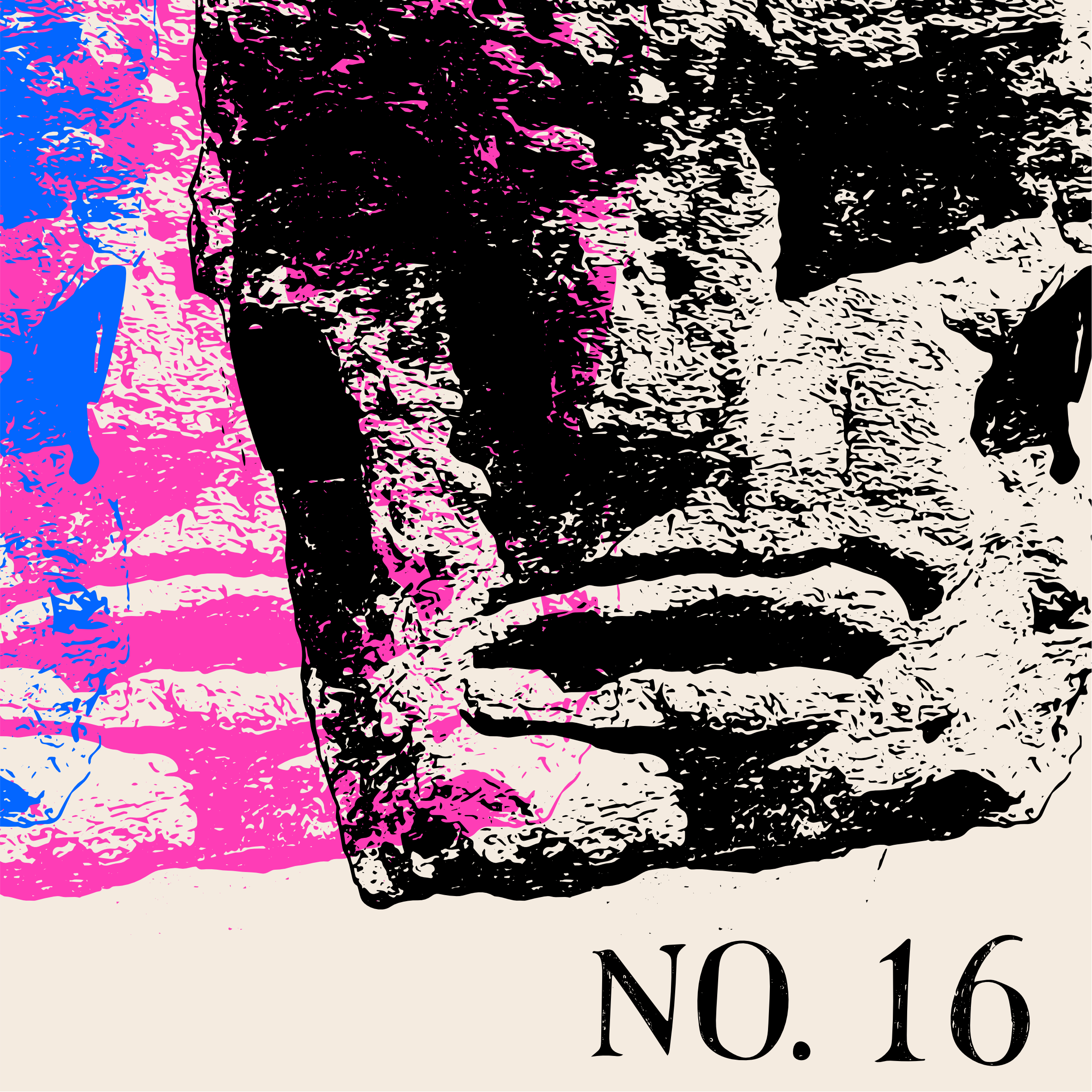 Catalogued t-shirt in natural raw cotton with small embroidered chest type and large back print — Loose Tuesday