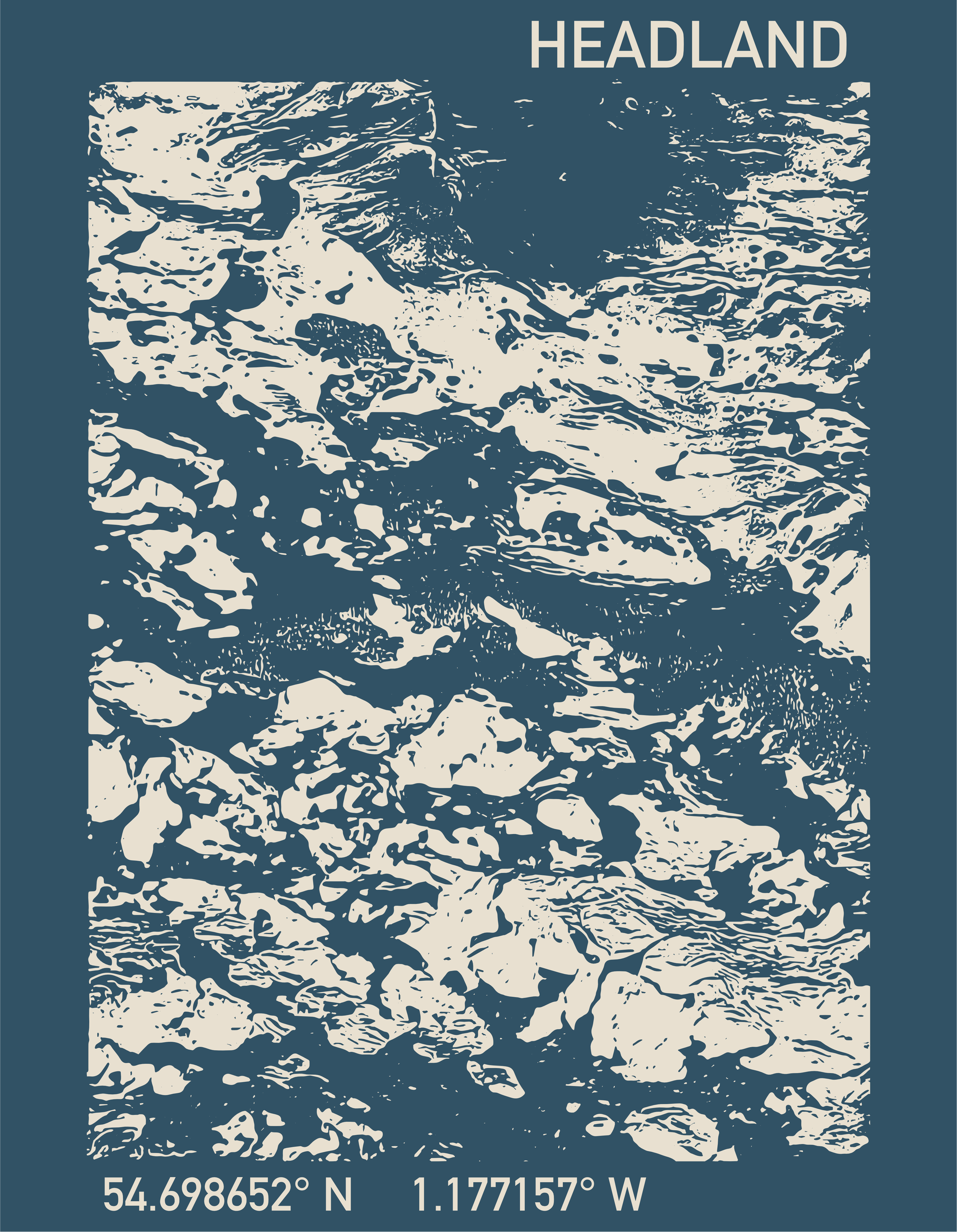 Headland sweater in deep teal with coastal landscape back print — Loose Tuesday