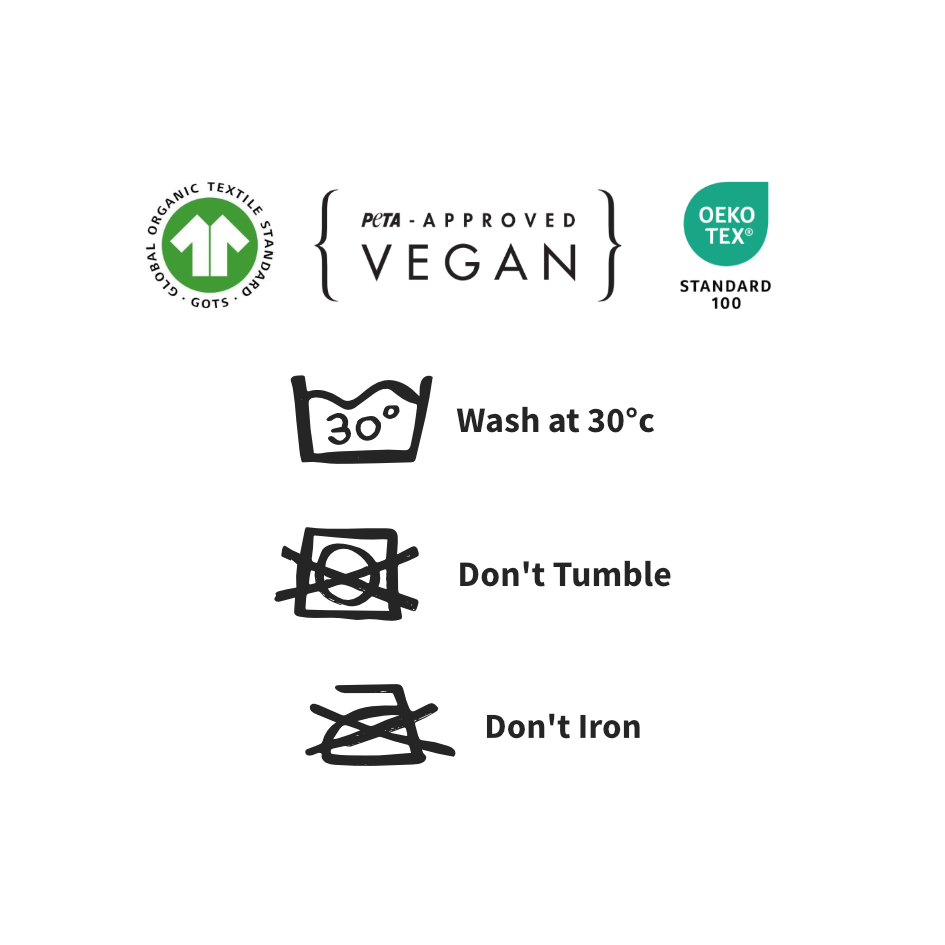 Care guide showing garment care instructions.