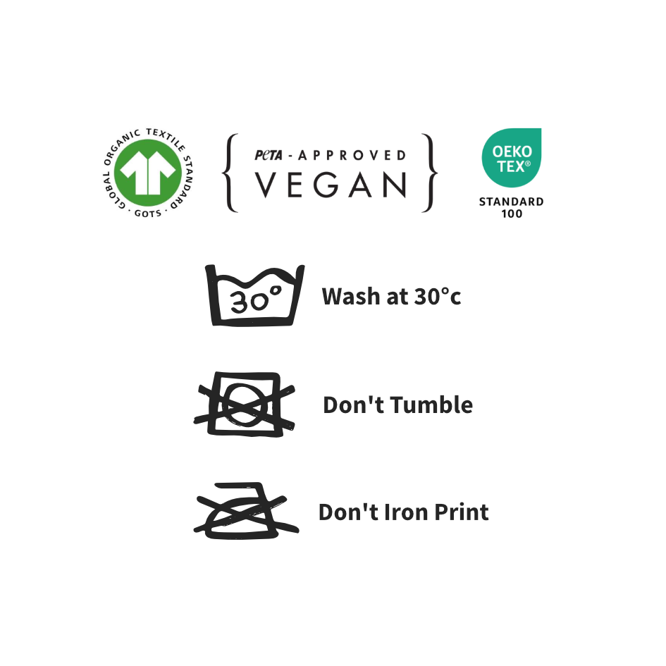 Care guide showing garment care instructions