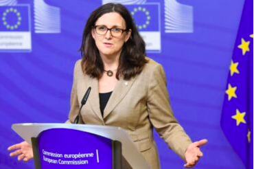 Swedish EU Commissioner Cecilia Malmström gives a speech on the ‘Truths about Trade’