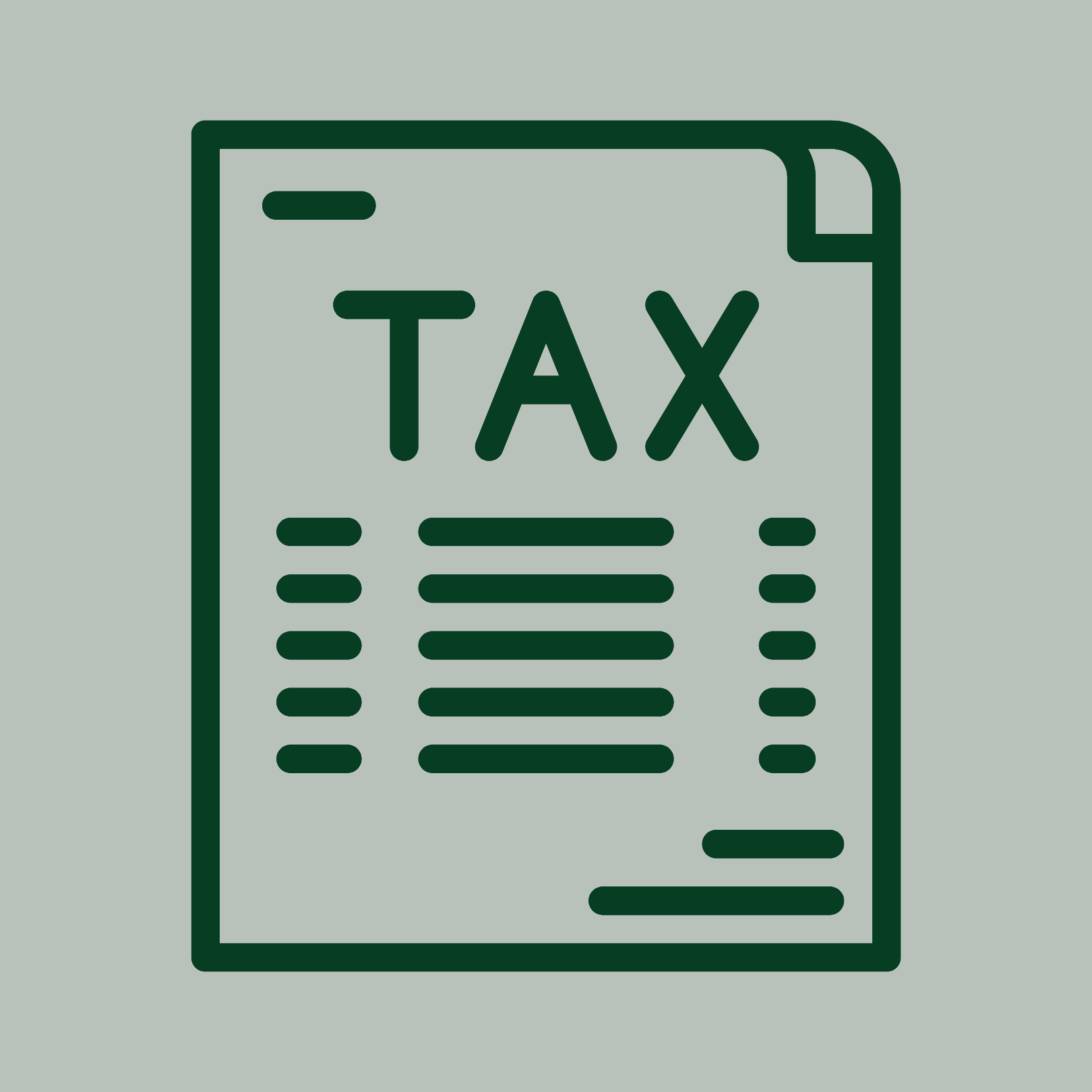 Illustration of a tax document with the word 'TAX' at the top.