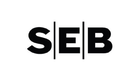 SEB logo with bold black letters separated by vertical lines on a white background.