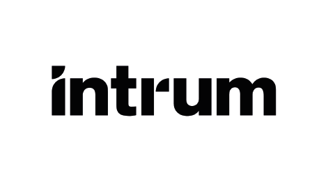 The word 'intrum' in bold black letters on a white background.