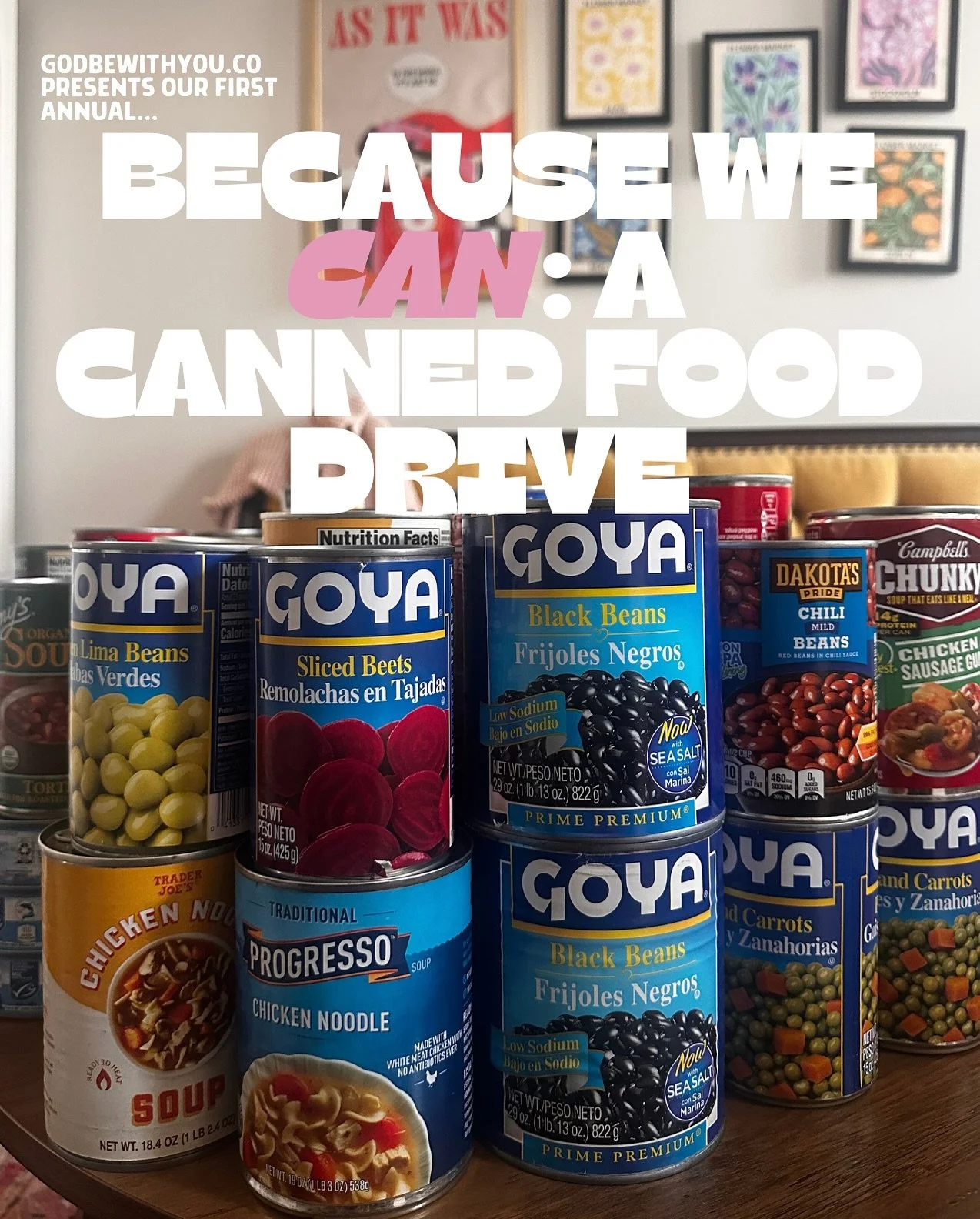 Our First Annual Because We Can Canned Food Drive 🥫✨

What. A. Moment.

We rallied our community and collected 100+ cans, had supporters from out of state send funding, teamed up with a local university, and watched 30 incredible people + unique don
