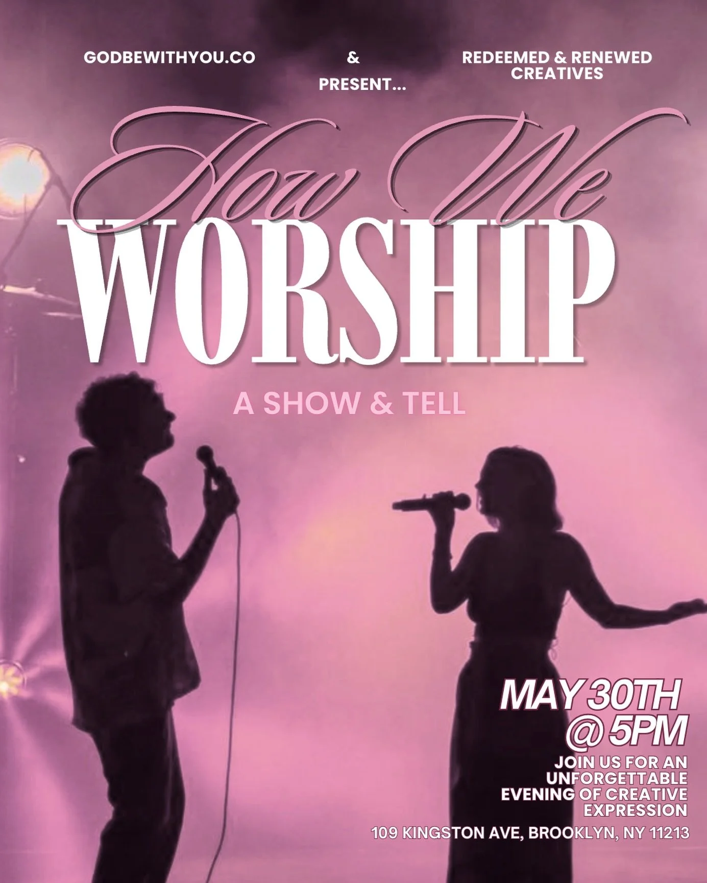 How We Worship is a creative show-and-tell where artists across every medium offer their work as an act of devotion to God.
From poetry and music to visual art and storytelling, this is a space to reveal what worship looks like through your craft.

E