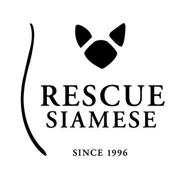 Logo for Rescue Siamese featuring a stylized cat face, the name of the organization, and the text 'Since 1996'.
