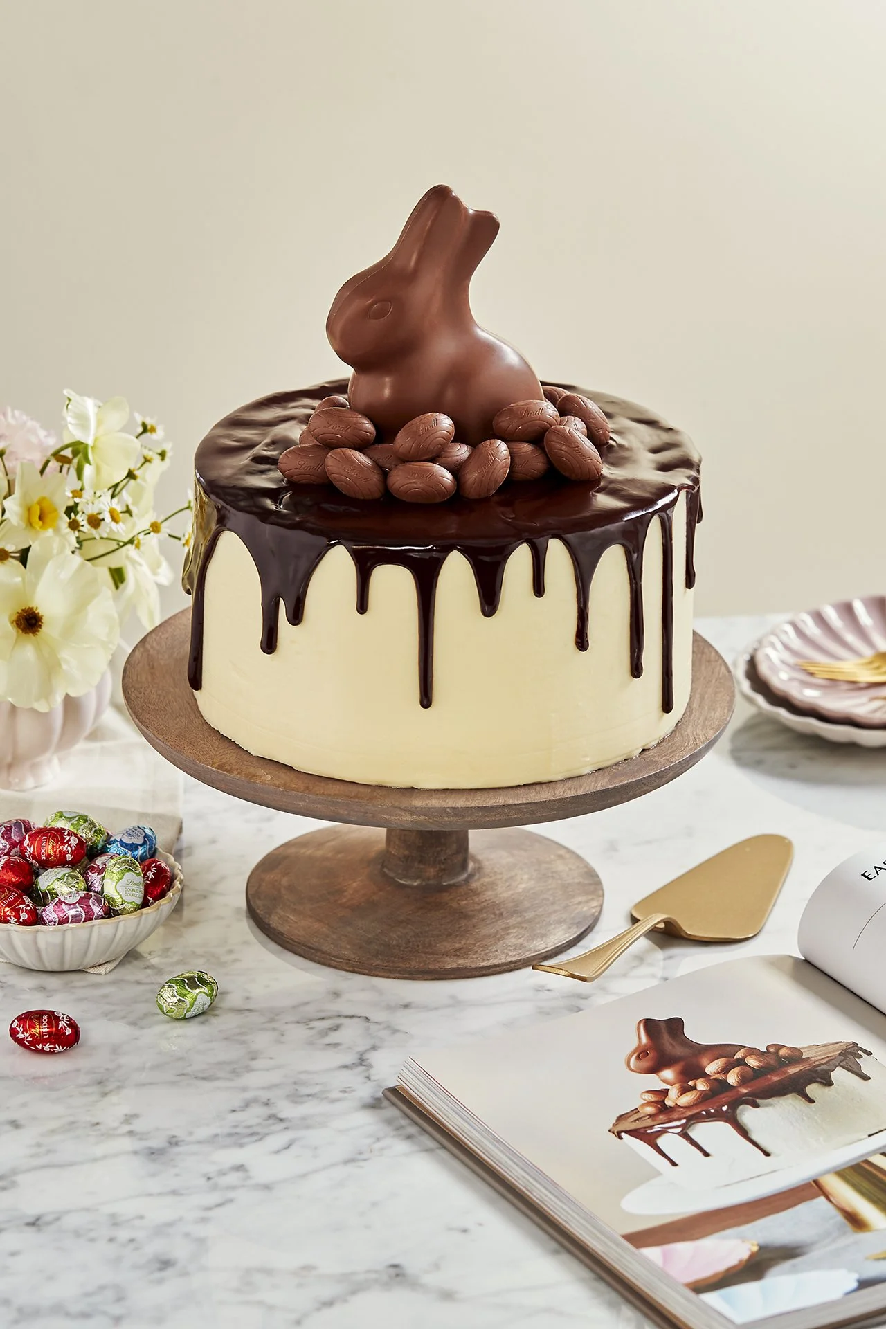 The Lindt Easter bunny layered cake
