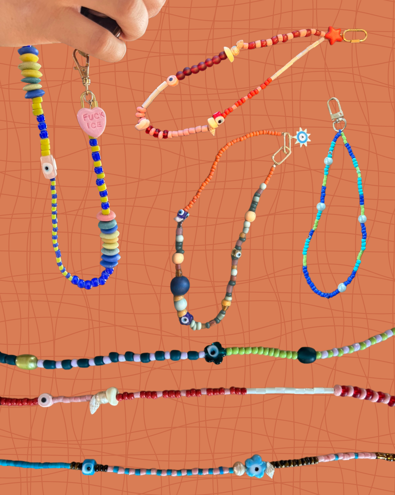 custom beaded wristlet