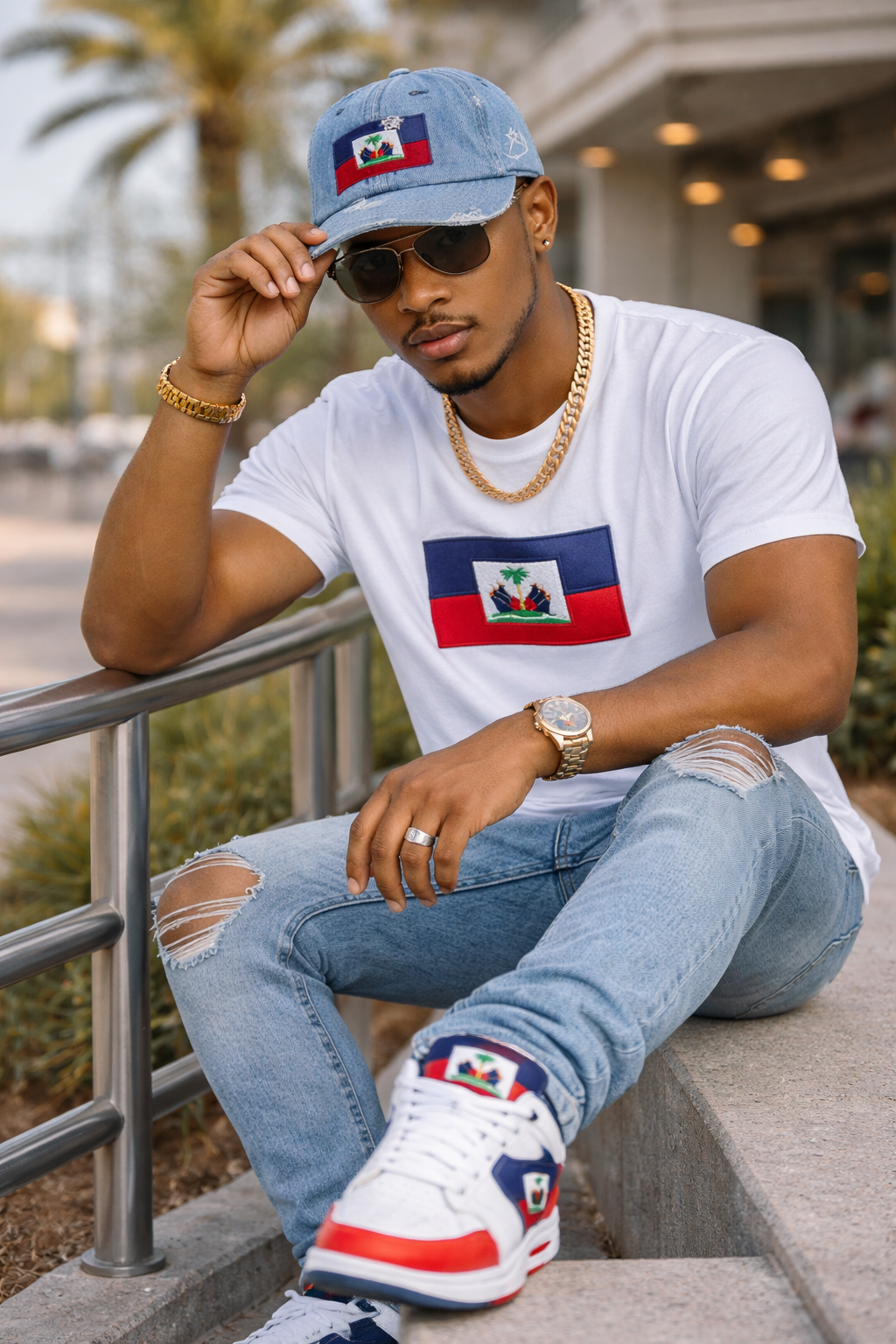 Casquette de baseball vintage haïtienne noire