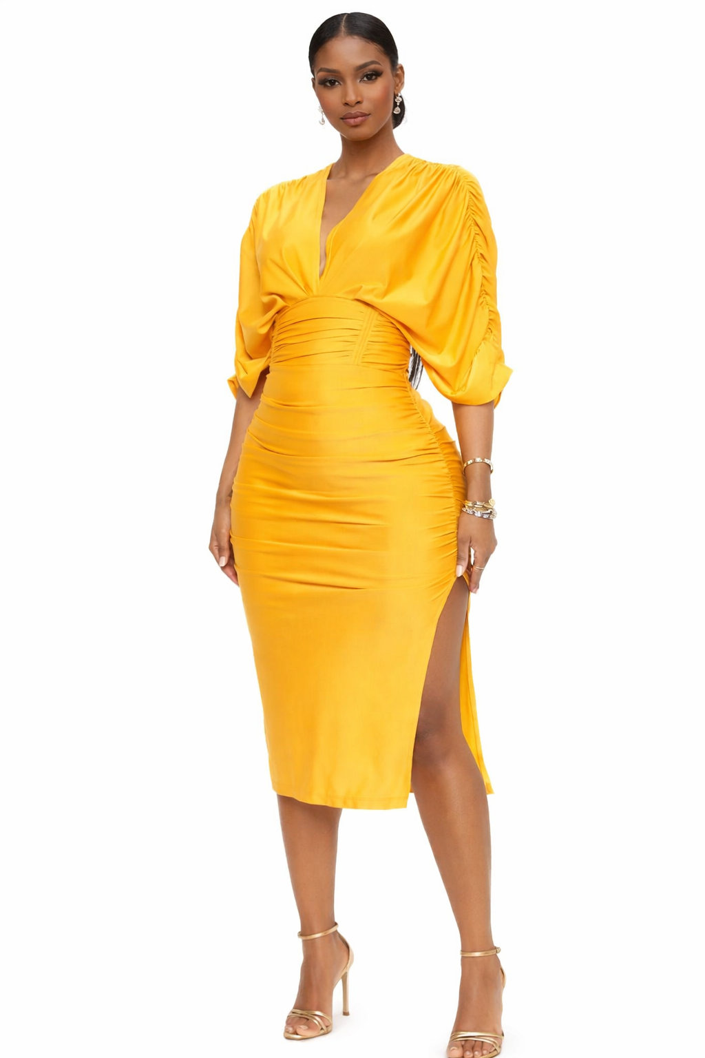 Robe Midi Froncée Taliah