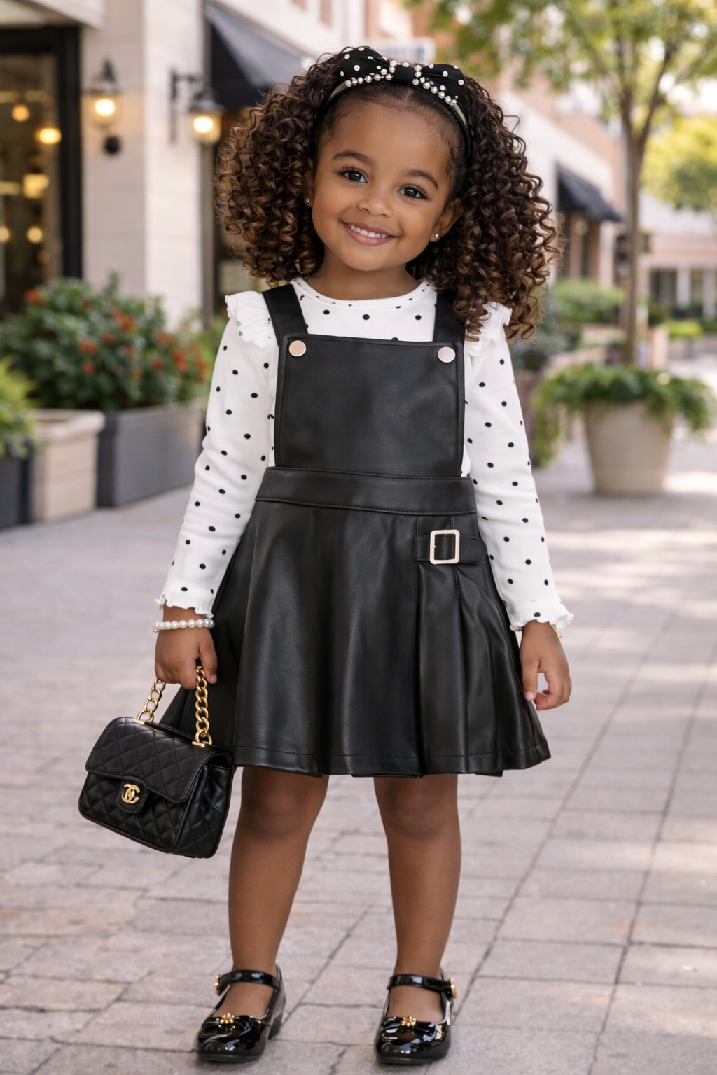 Ensemble deux pièces jupe en cuirette