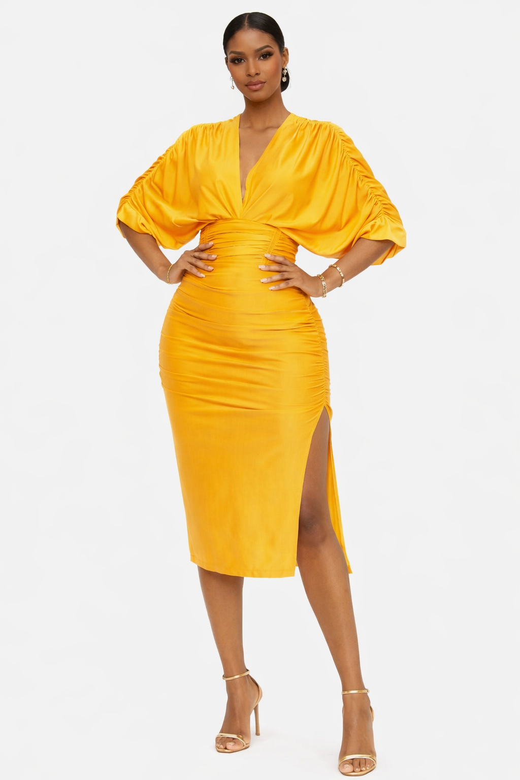 Robe Midi Froncée Taliah