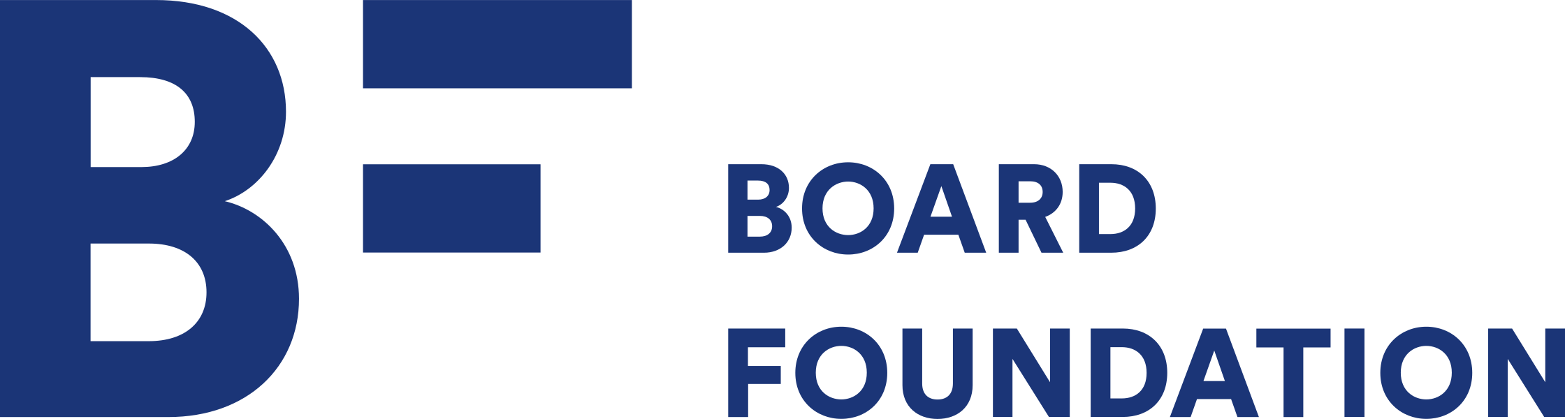 Logo der B3 Board Foundation in Blau mit dem Schriftzug 'BOARD FOUNDATION'