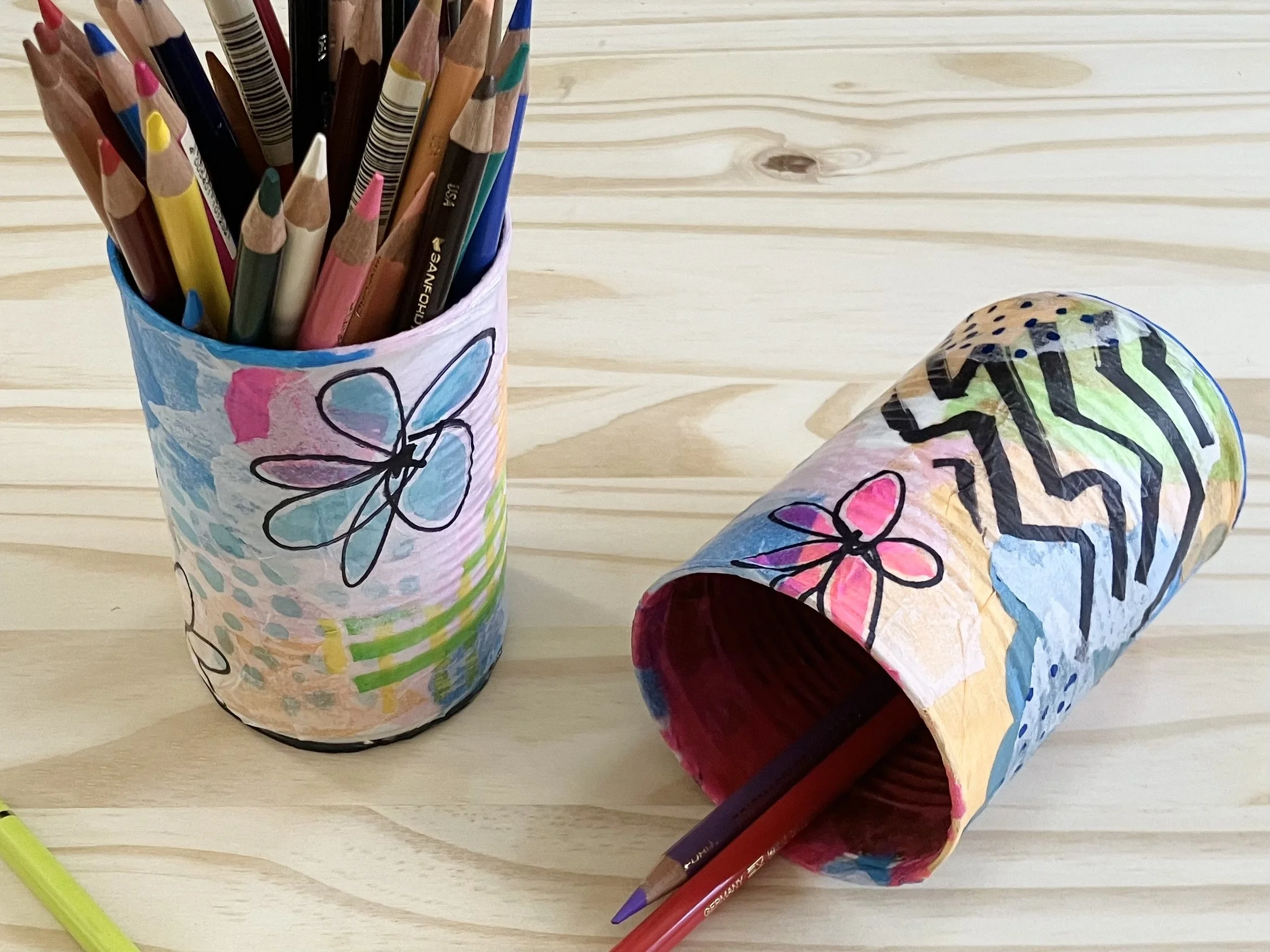 Collage Can Pencil Holder