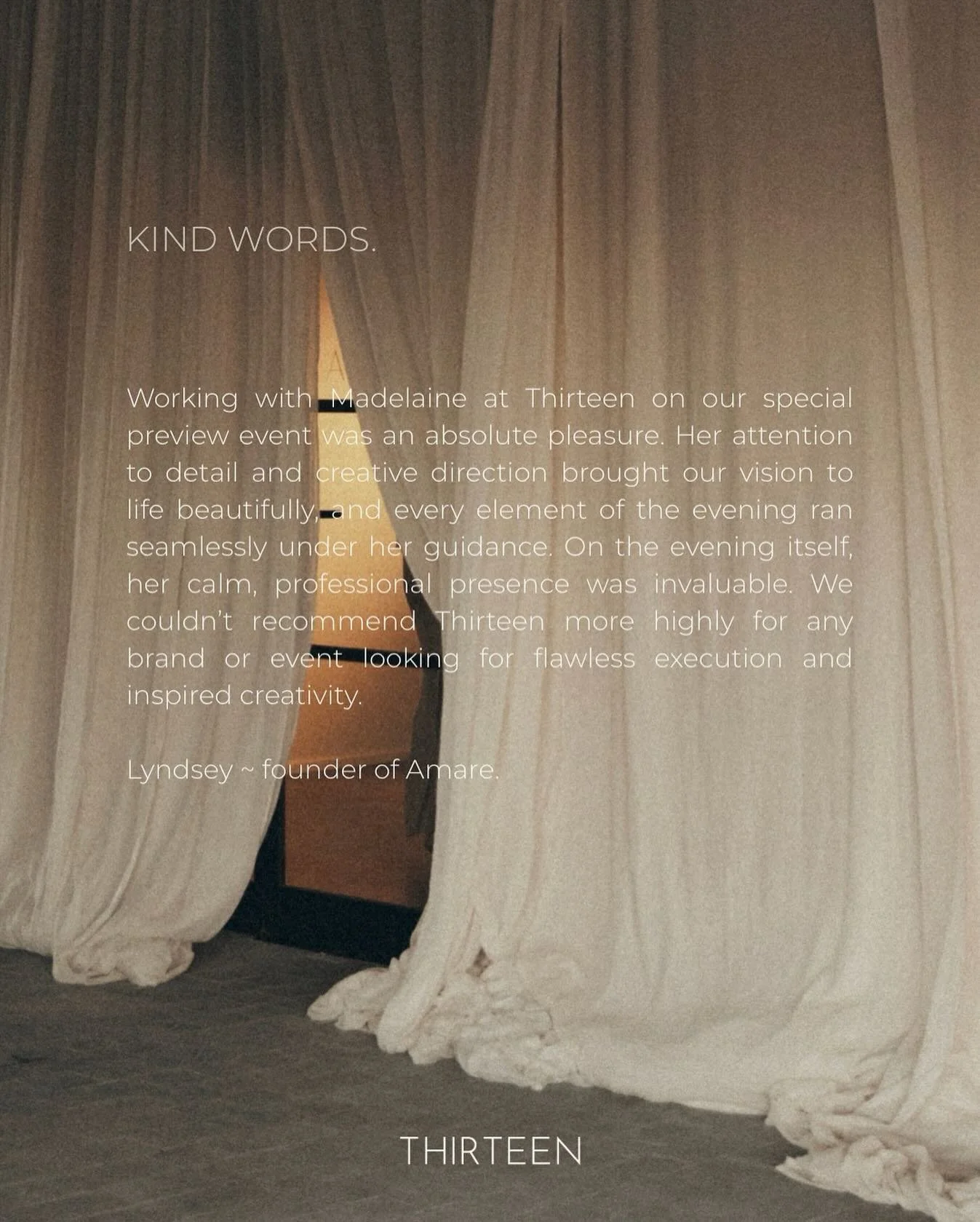 Working with female founders looking to create events with meaning, purpose and connection, will always be my jam 🤍

The kindest words, forever grateful for you L ~ @amare_bride