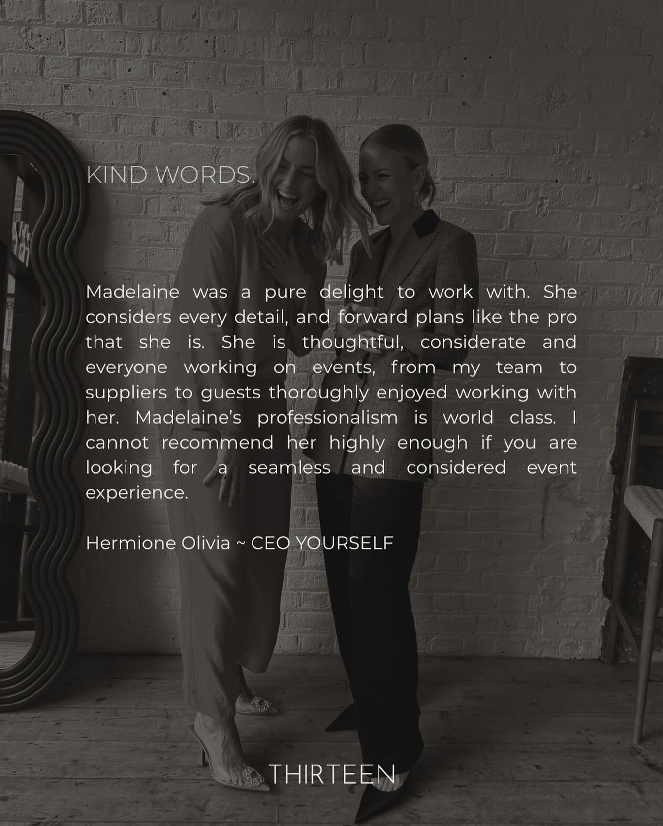Kind words from my gal @hermioneolivia 💌

This time last year, Hermione and I partnered to design and deliver a series of events for the @whynotceoyourself ~ to harness community, create connection and grow brand awareness. 

When you find your peop