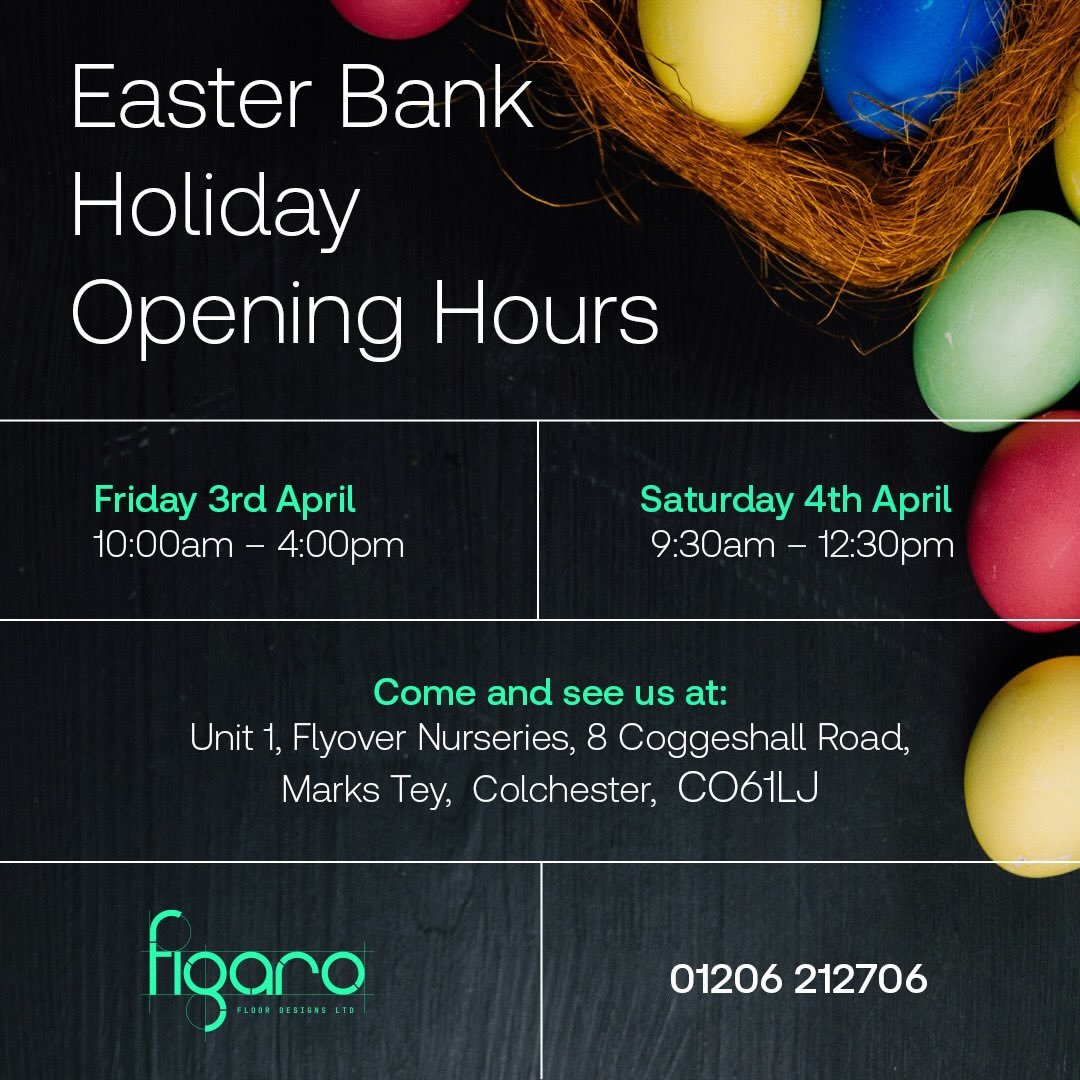📣 Bank Holiday Opening Hours 📣
Planning a home refresh this Bank Holiday? We&rsquo;ve got you covered! 🏡✨
Our showroom will be open on Friday and Saturday so you can still find the perfect flooring for your space.

From luxurious carpets to stylis