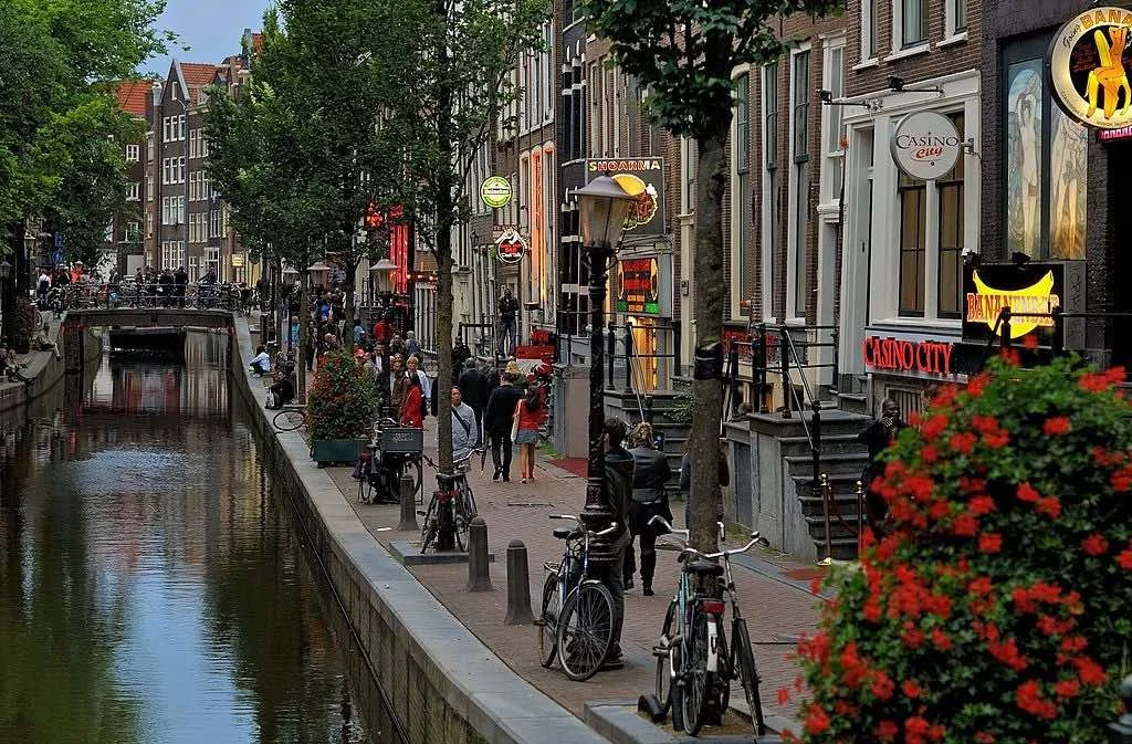 The de Wallen red-light district in Amsterdam, taken during the day
