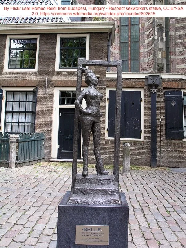 The bronze statue Belle in Amsterdam's Red-Light District