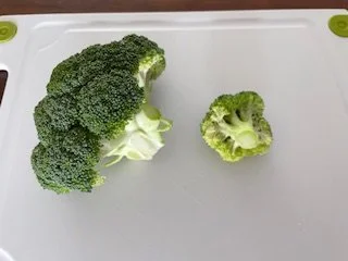 Broccoli florets ready to be separated