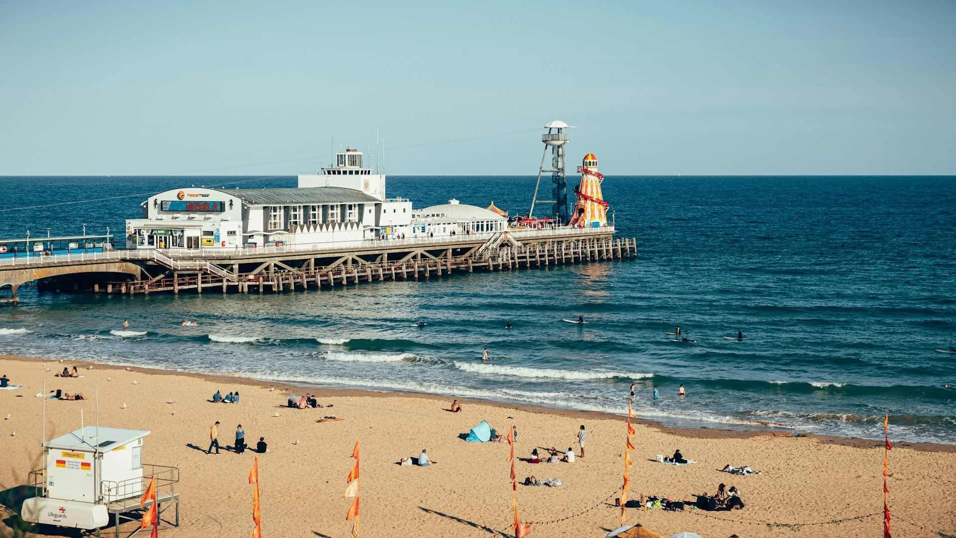 A view of Bournemouth Pier from the seafront