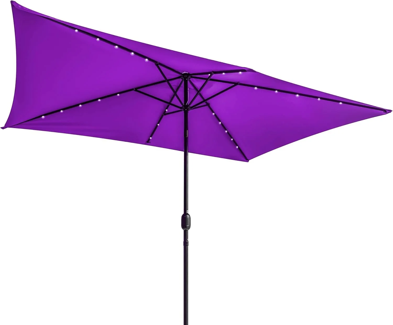 Outdoor: Rectangular Solar Powered LED Lighted Patio Umbrella