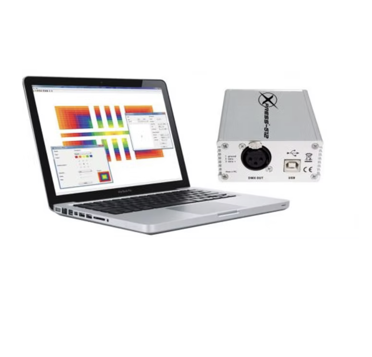 Lighting: Laptop with Chauvet ShowXpress Software & DMX Interface