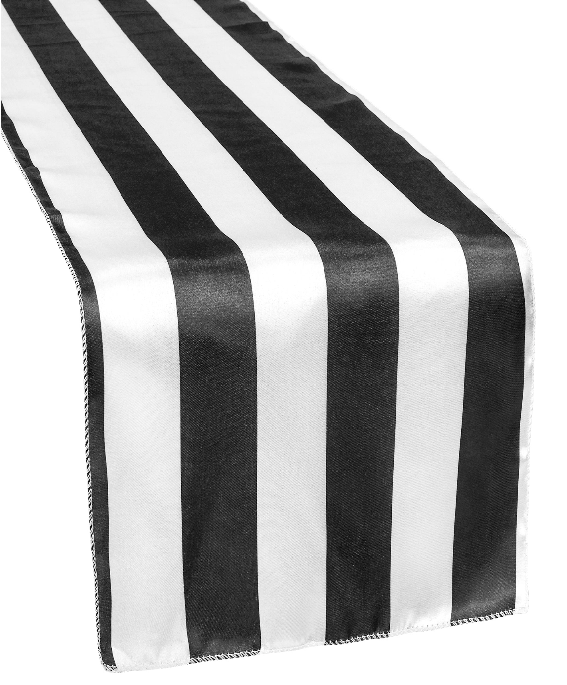 Table Runner: Black & White Stripe 90"x132"