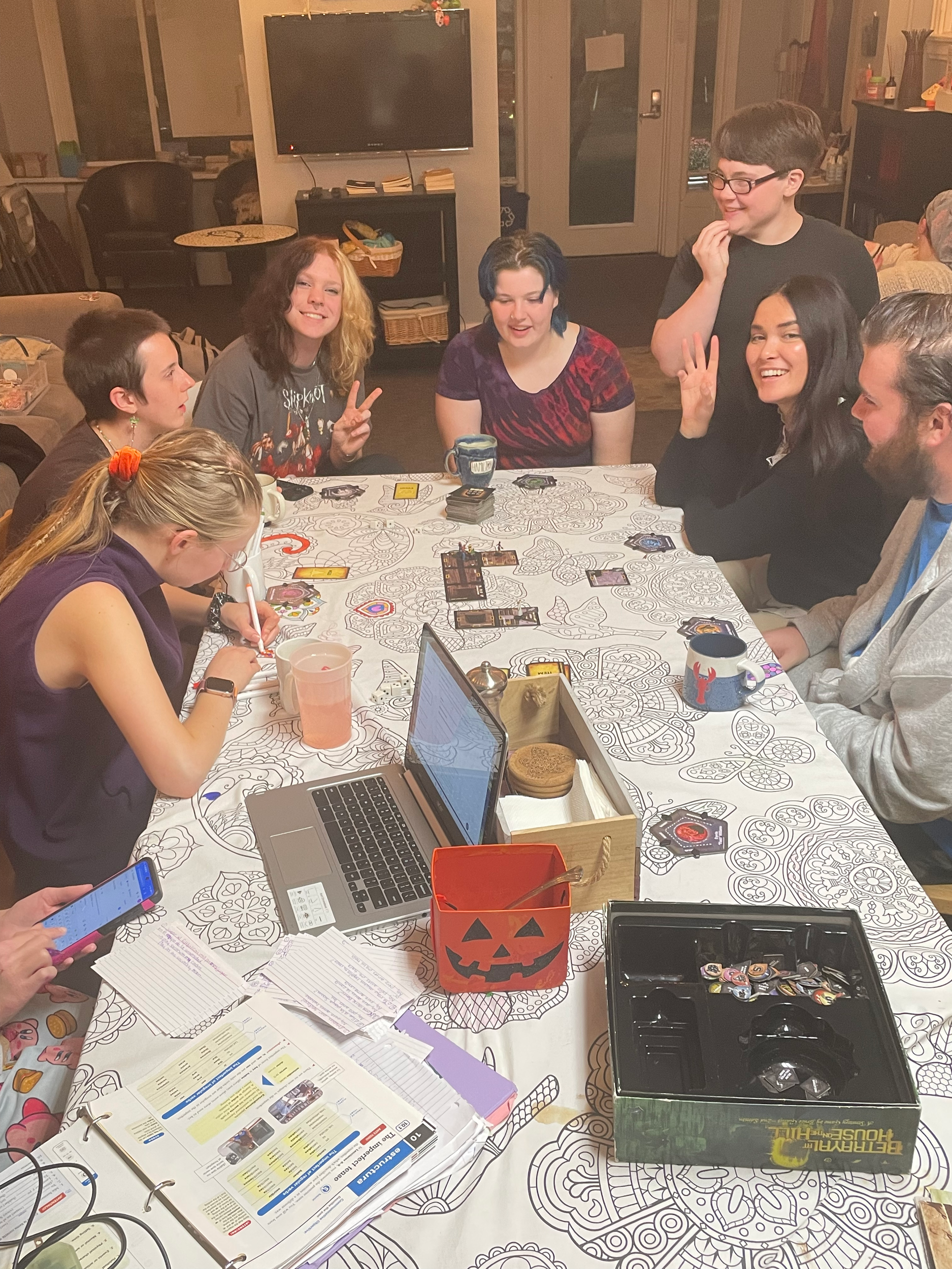 Students at game night