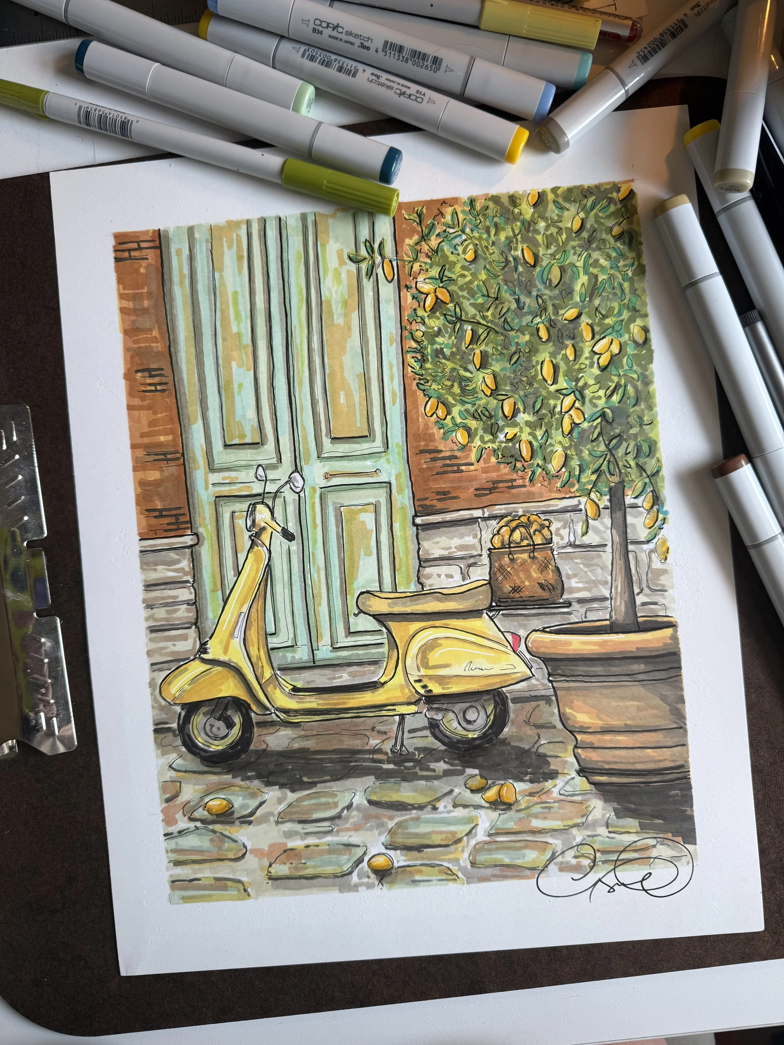 Scooter -
11X14 Marker and Ink
Bristol Paper